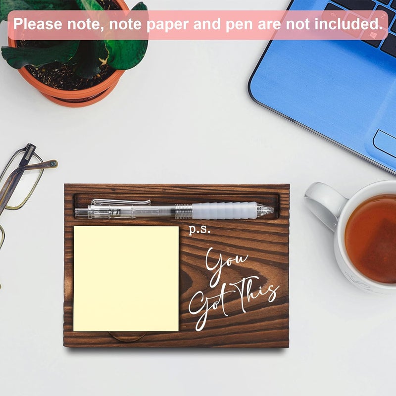 FTONENI Positive Affirmation Gifts, Job Promotion Gifts, Farewell Gifts, Motivational Gifts, Sticky Note Holder, Post-it Note Dispenser for Desk, Wooden Post-it Note & Pen Holder 6.5" x 4.7" - FTA120 - Image 4